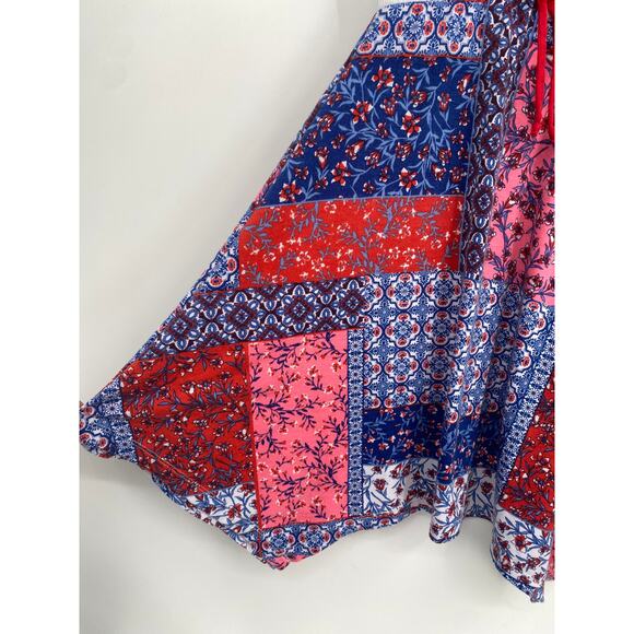 Jona Michelle Patchwork Dress Asymmetrical Hem Short Sleeve girls 8 - Picture 2 of 7